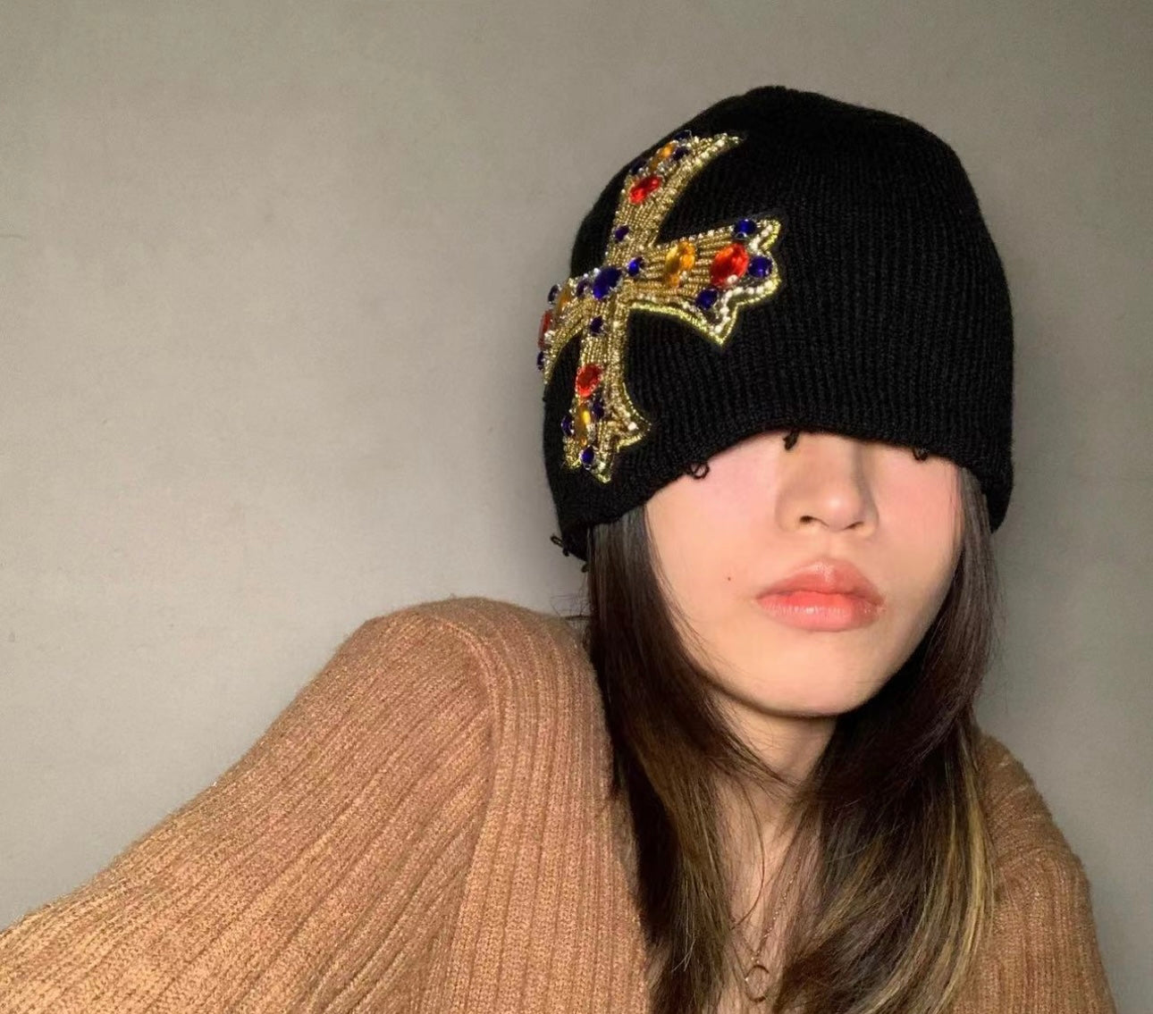Embroidery Cross Beanie