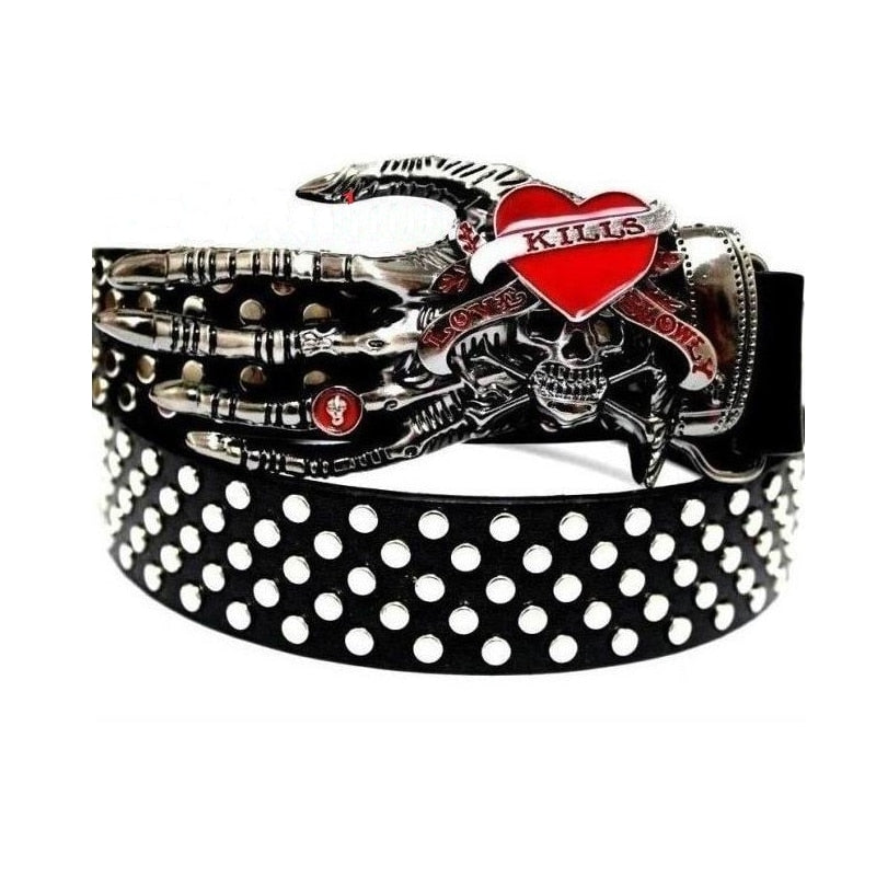Love Kills Slowly Leather Belt