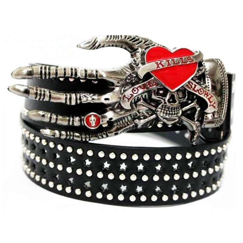 Love Kills Slowly Leather Belt