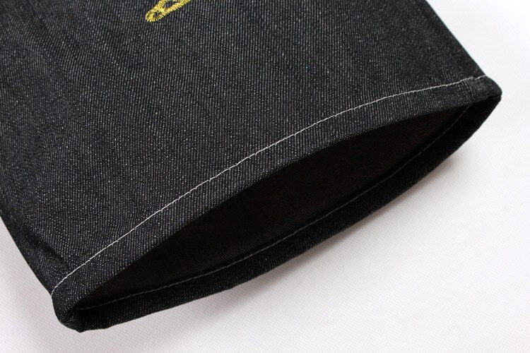 Men's Embroidery Denim Snake Shorts