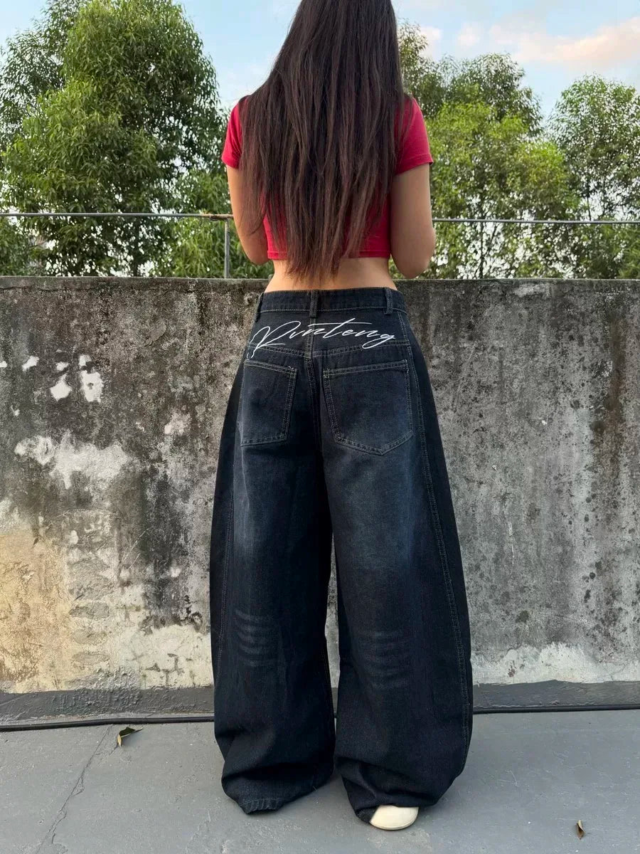 WMN Black Distress Denim