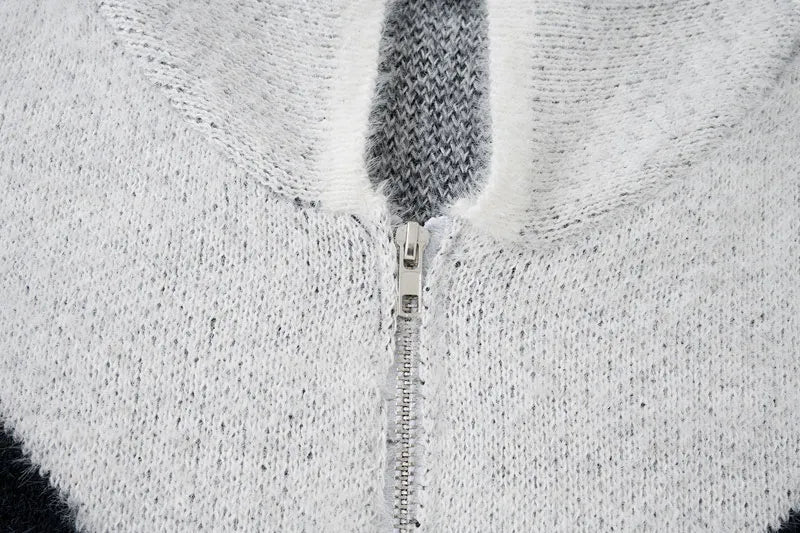 Knitted Zip Up Sweater