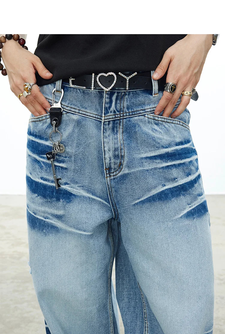 Distressed Blue Jeans