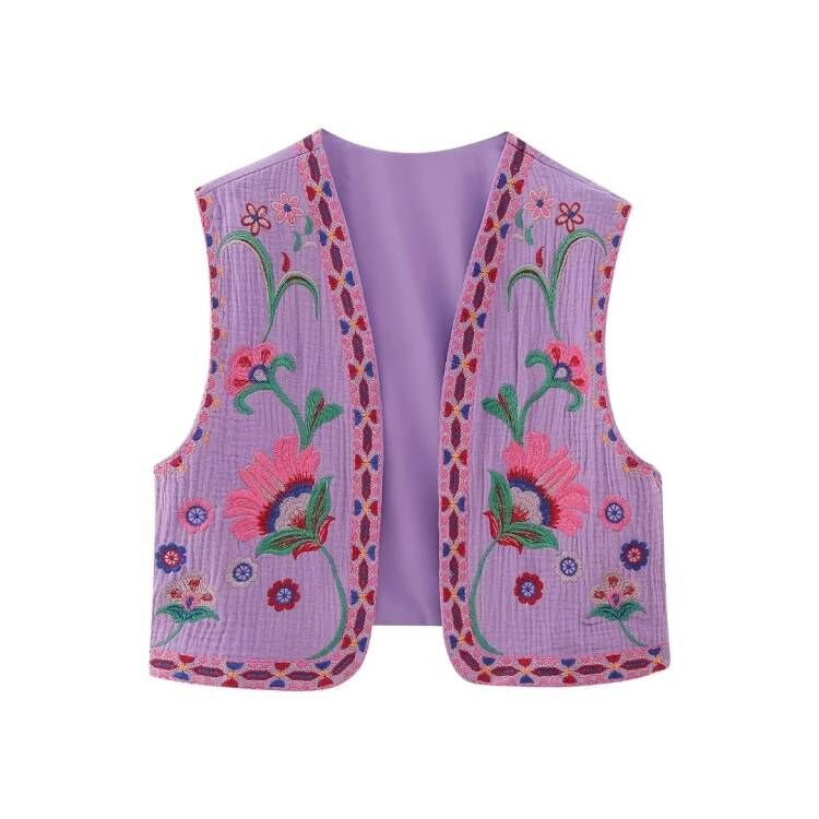 Vintage Floral Vest Jacket