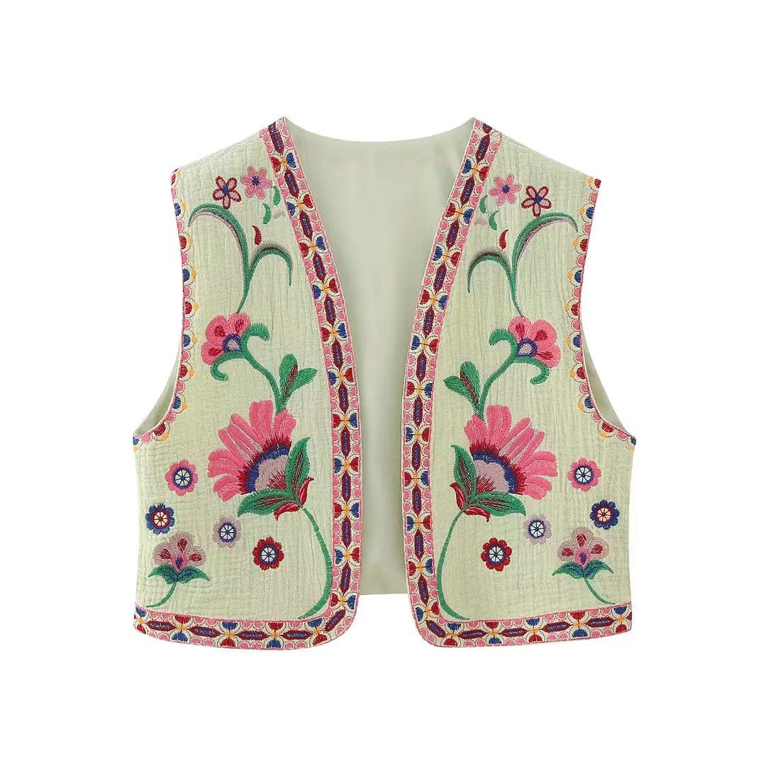 Vintage Floral Vest Jacket