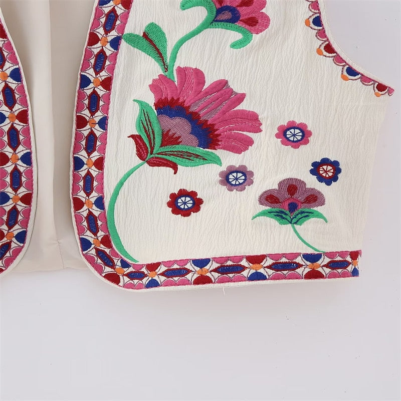 Vintage Floral Vest Jacket