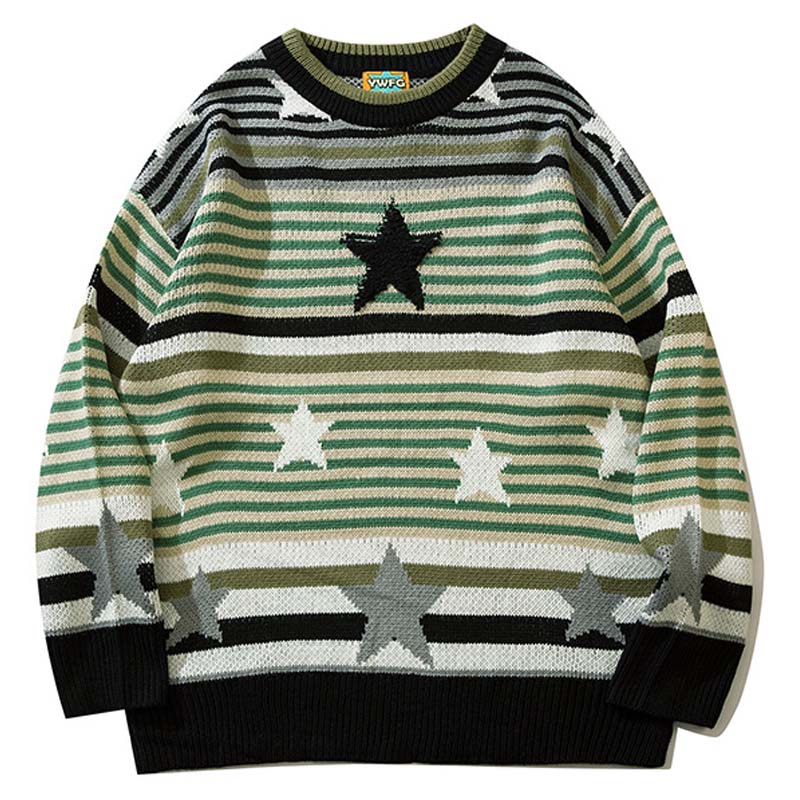Vintage Star Striped Sweater