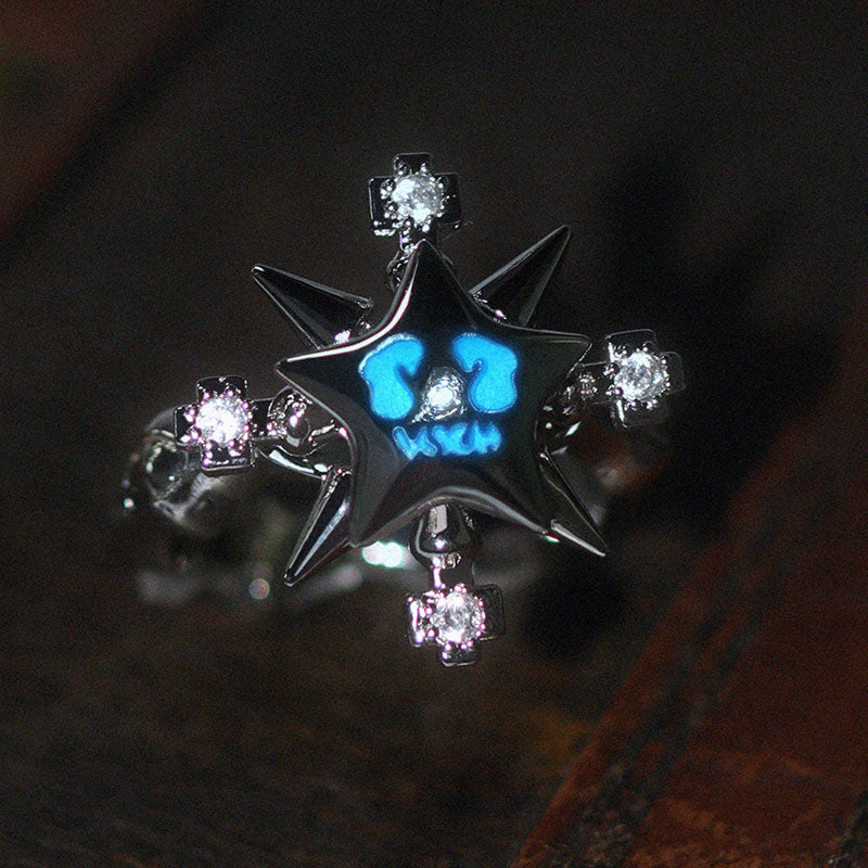 Adjustable Thorn Star Ring And Necklace