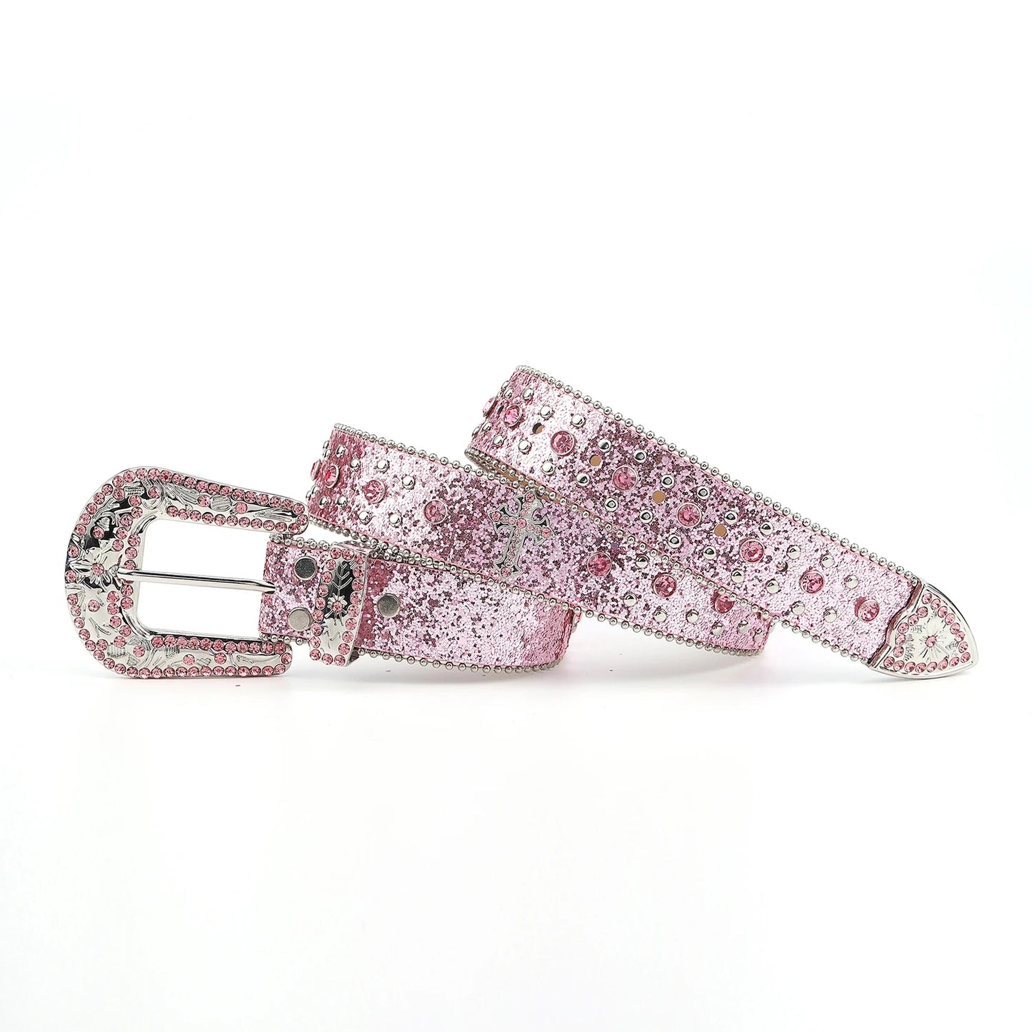 Pink Cross Rhinestone Belt