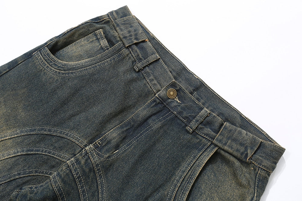 Vintage Y Striped Straight Flare Pants