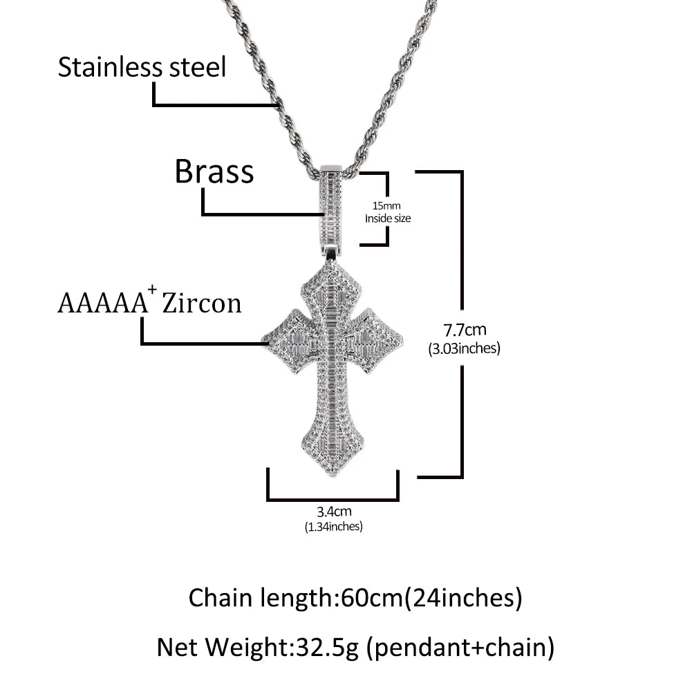 Rhinestone Cross Necklace