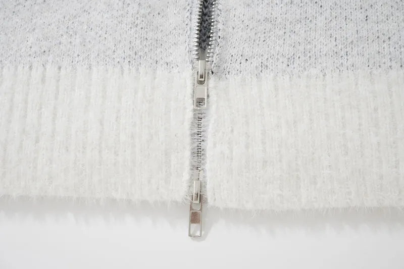 Knitted Zip Up Sweater