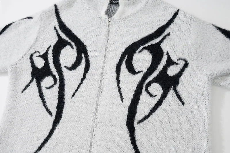 Knitted Zip Up Sweater