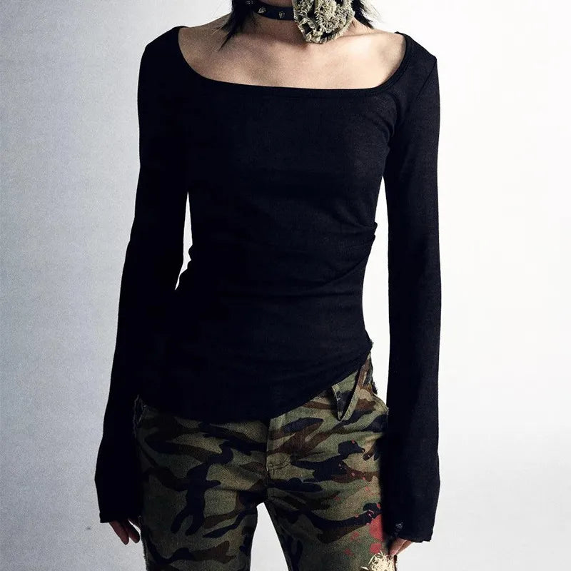 Black Grunge Knitted Top