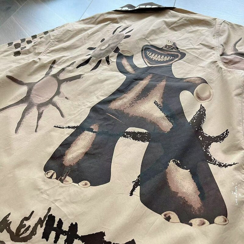Button Up Brown Graphic Shirt