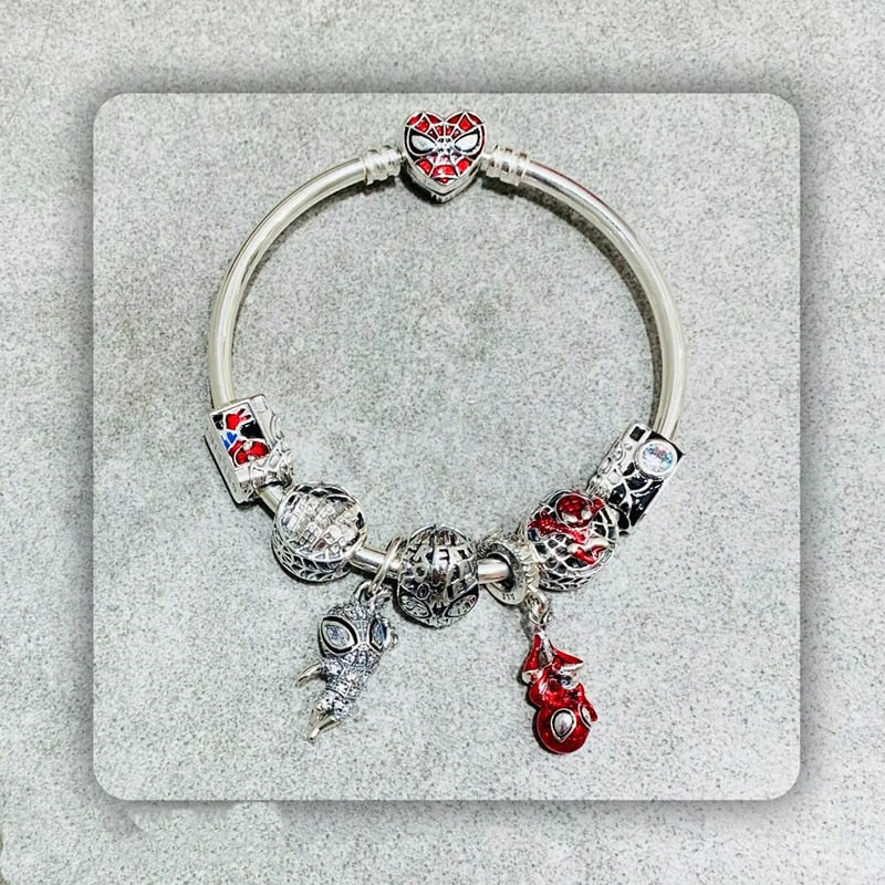 925 Sterling Silver Custom Spider-Man Bracelets