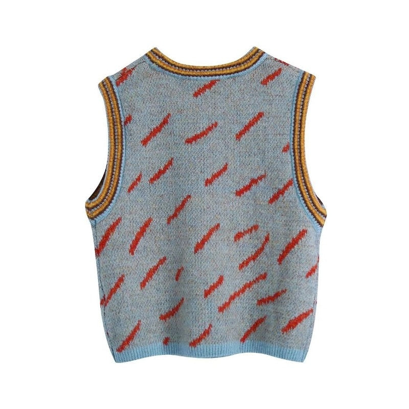 Orange Cat Sweater Vest