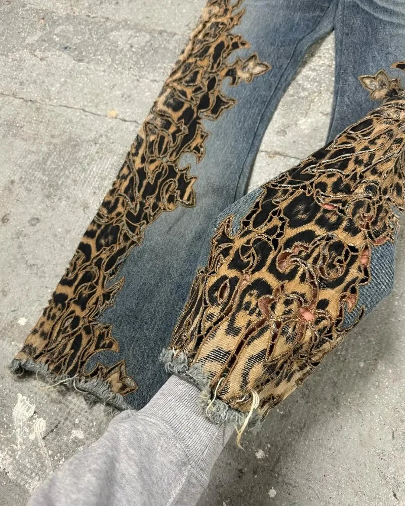 Flare Leopard Jeans