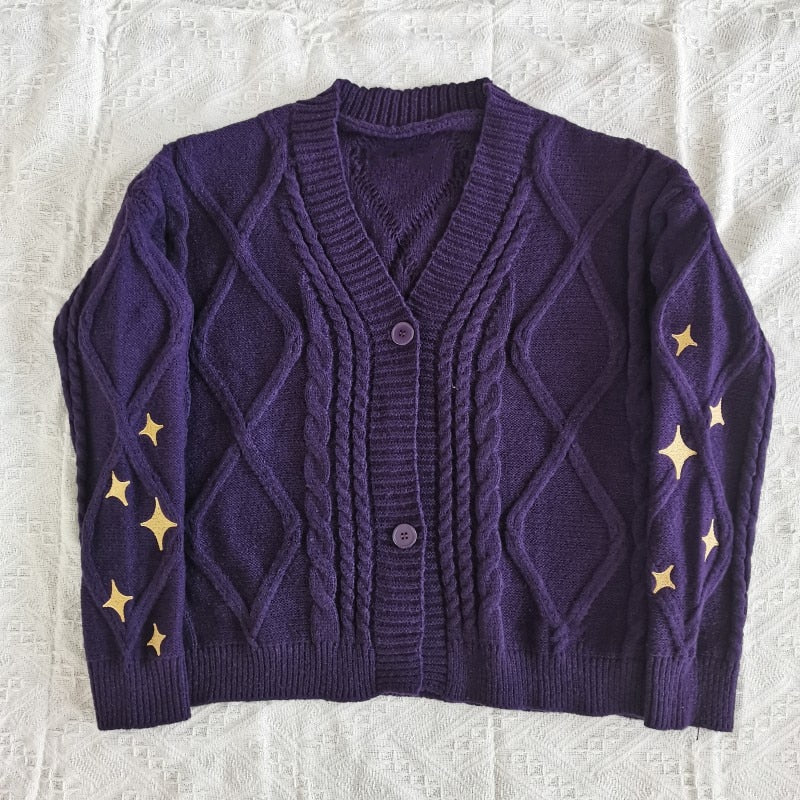 Autumn Star Dark Purple Cardigan