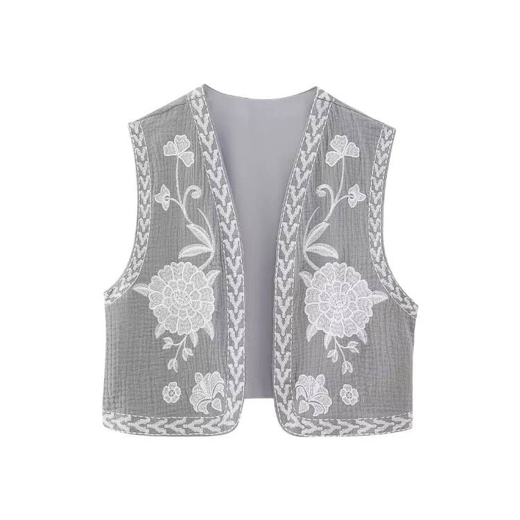 Vintage Floral Vest Jacket