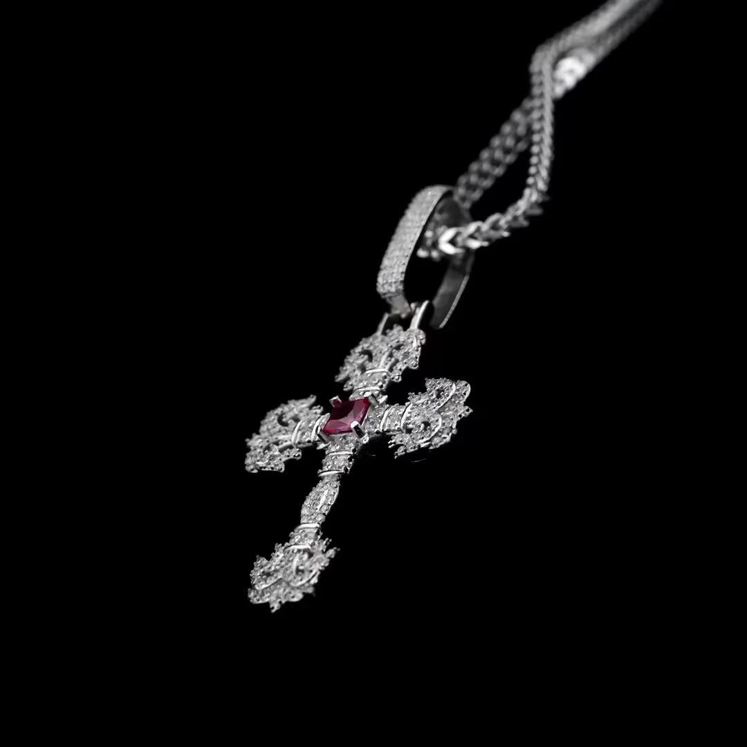 Red Ruby Cross Chain