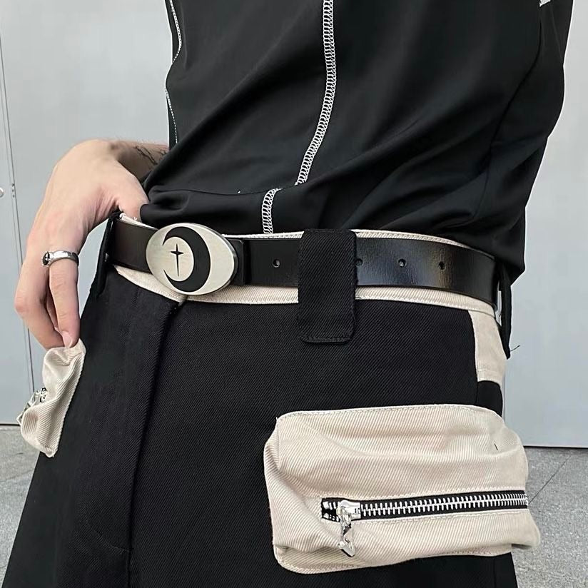 Moon Shooting Star Leather Belt