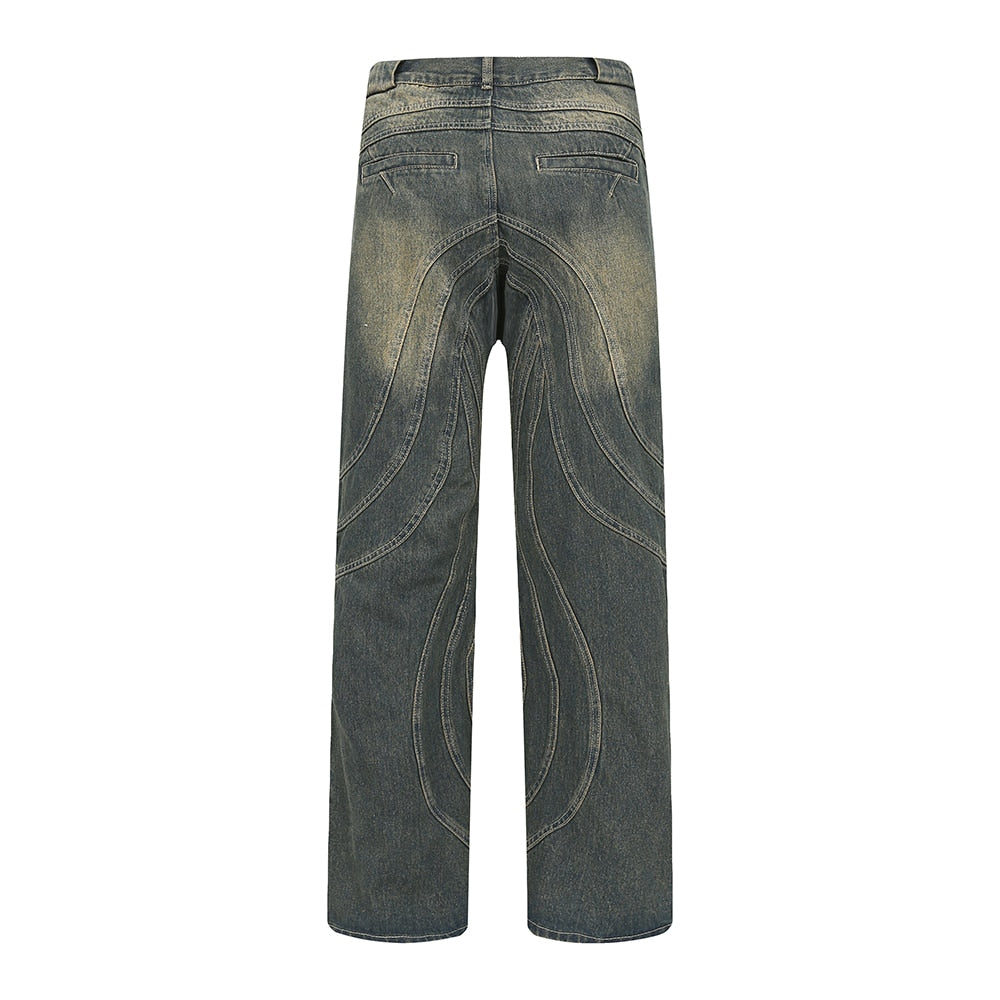 Vintage Y Striped Straight Flare Pants