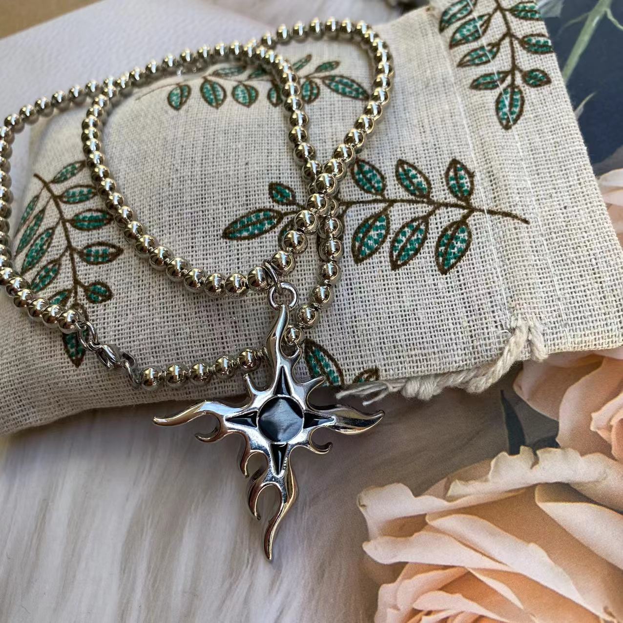 Stainless Steel Sun Necklace