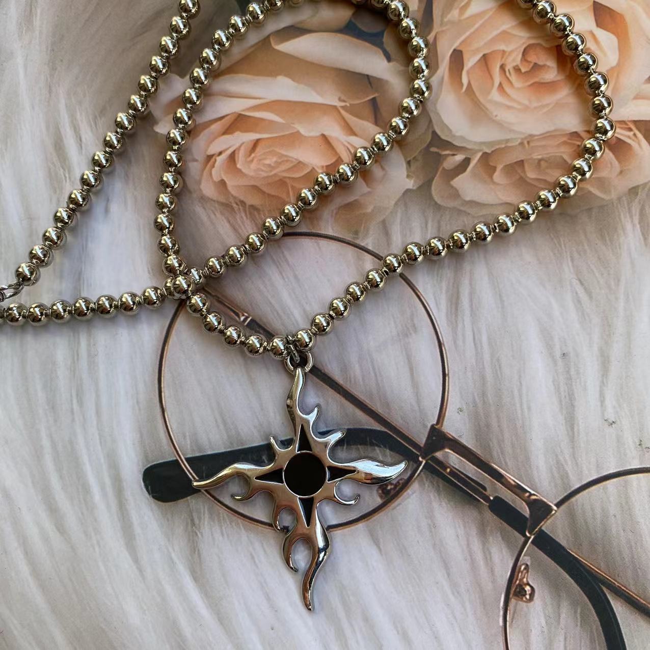 Stainless Steel Sun Necklace