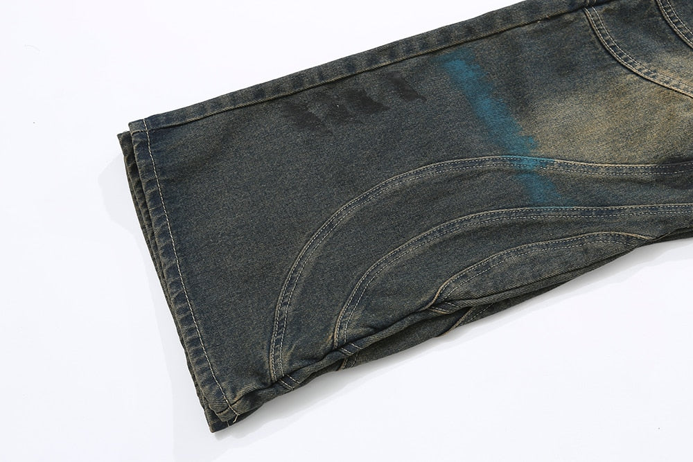 Vintage Y Striped Straight Flare Pants