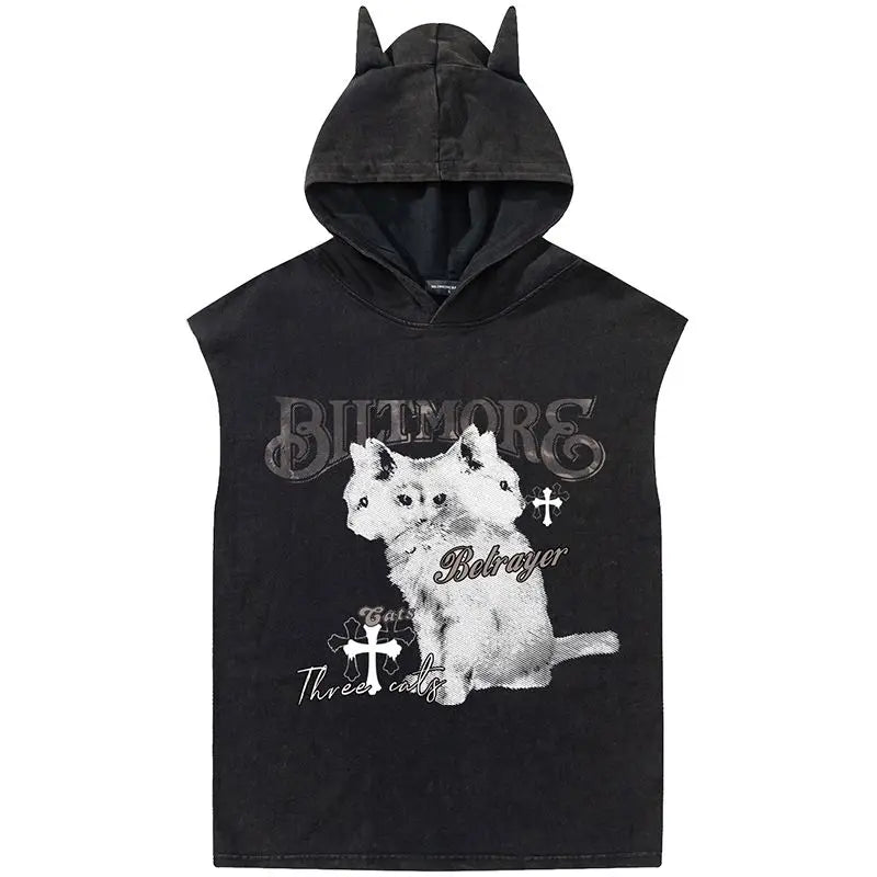 3 Headed Crop Hoodie