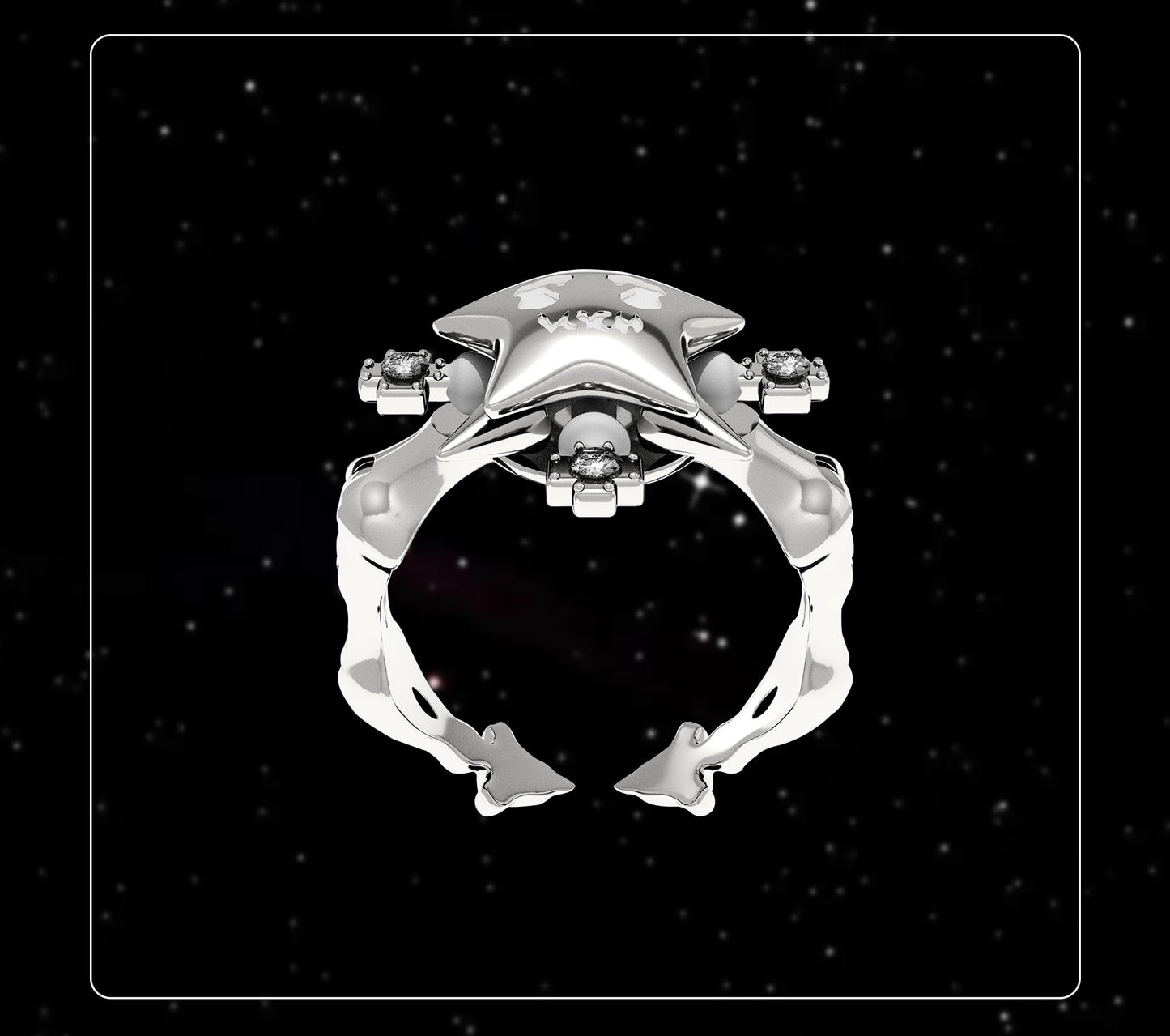 Adjustable Thorn Star Ring And Necklace