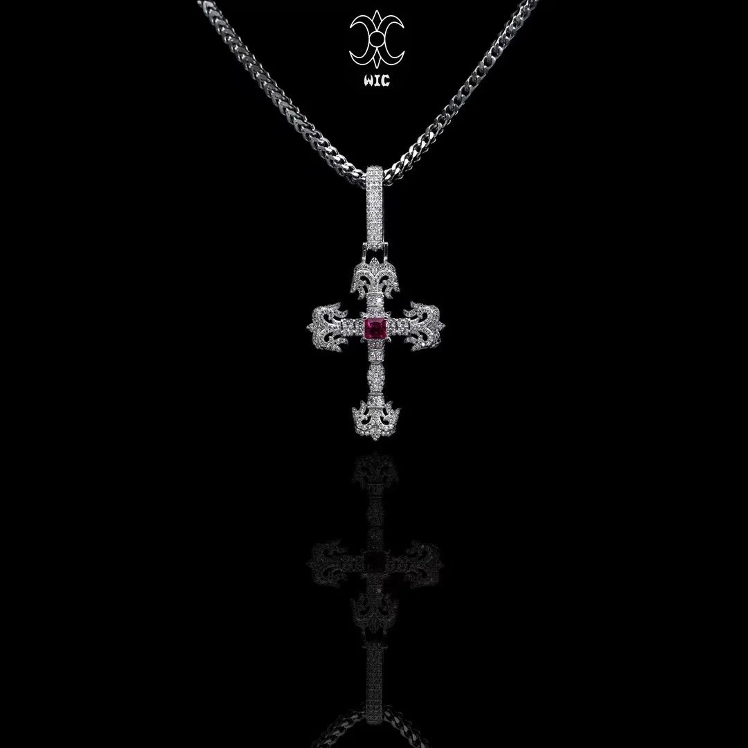 Red Ruby Cross Chain
