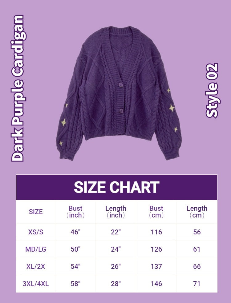 Autumn Star Dark Purple Cardigan