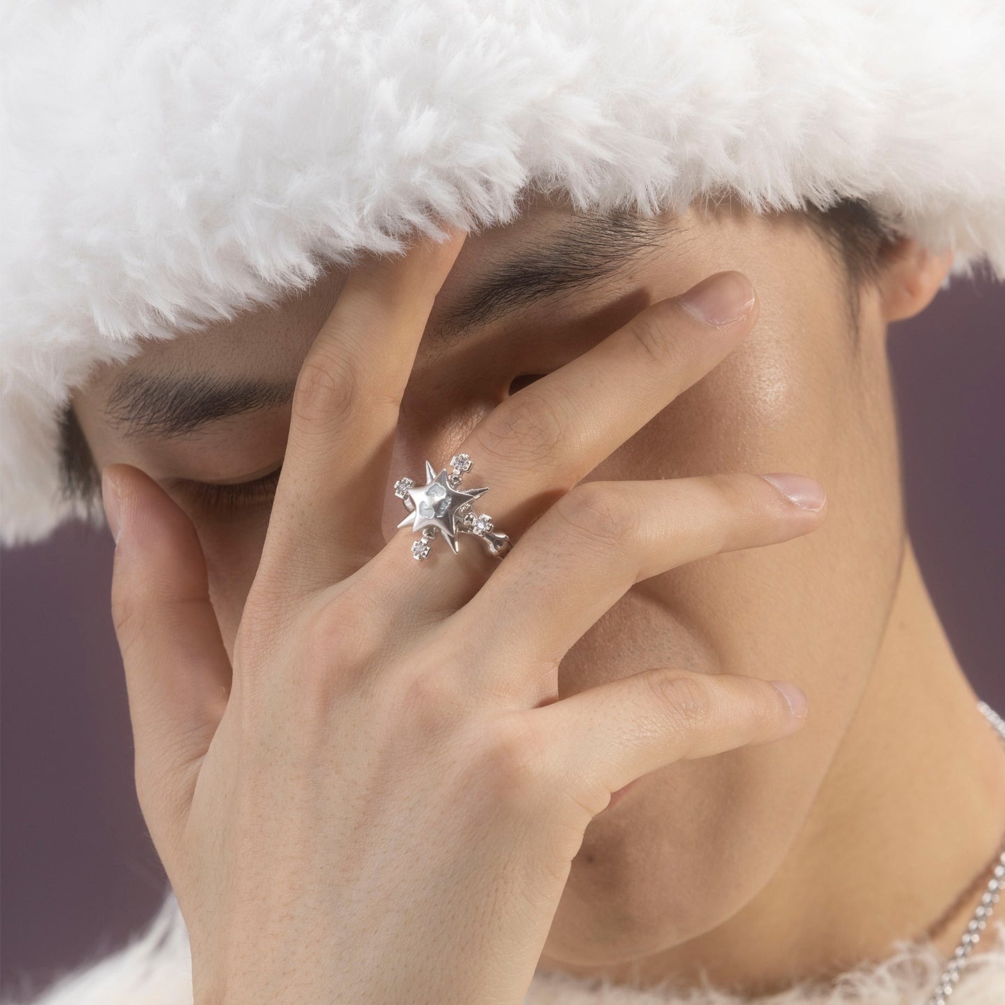 Adjustable Thorn Star Ring And Necklace