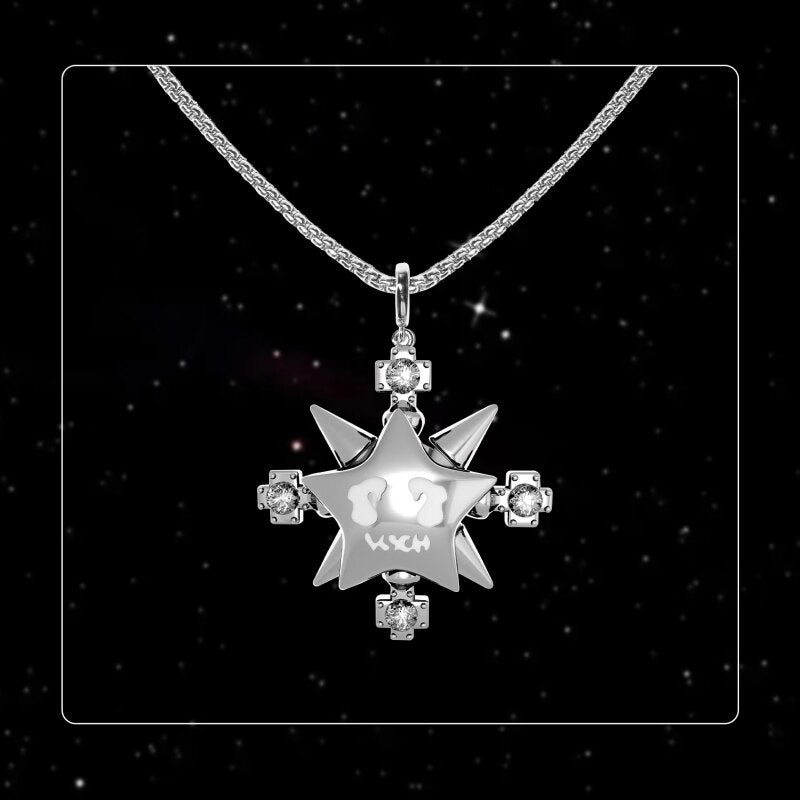 Adjustable Thorn Star Ring And Necklace