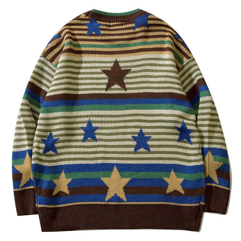 Vintage Star Striped Sweater