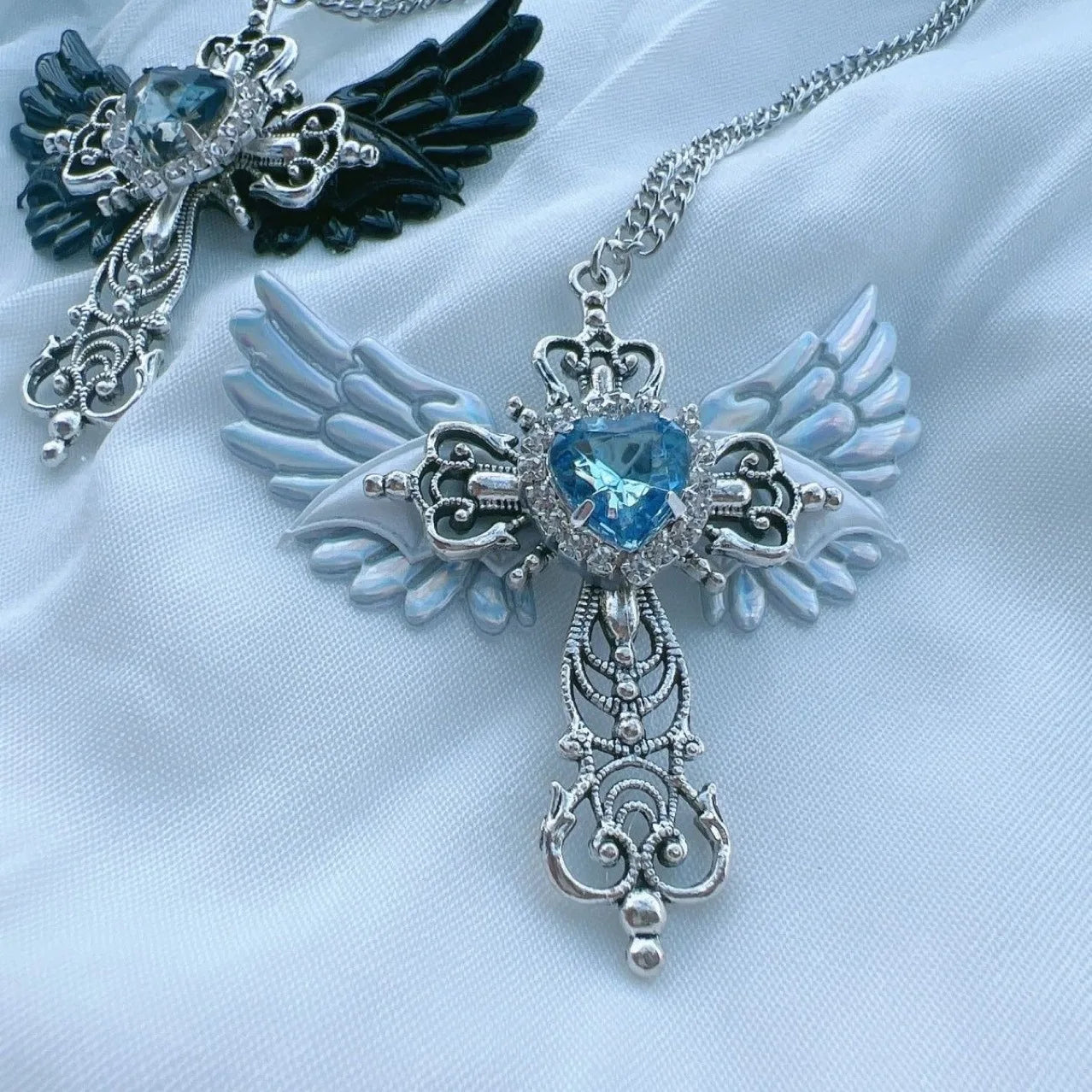 Angel Wings Cross Necklace