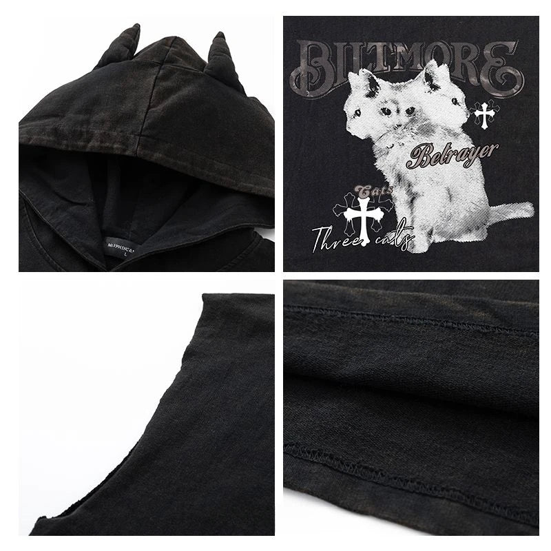 3 Headed Crop Hoodie