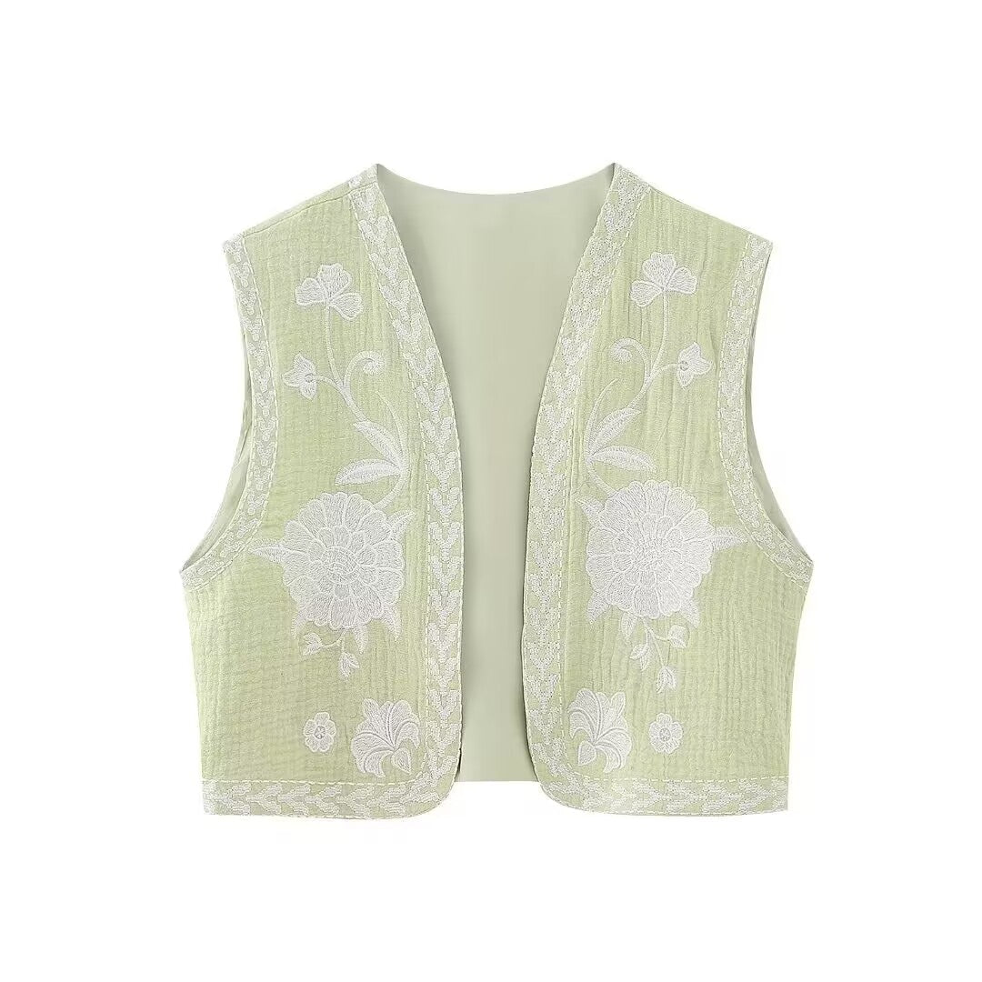 Vintage Floral Vest Jacket