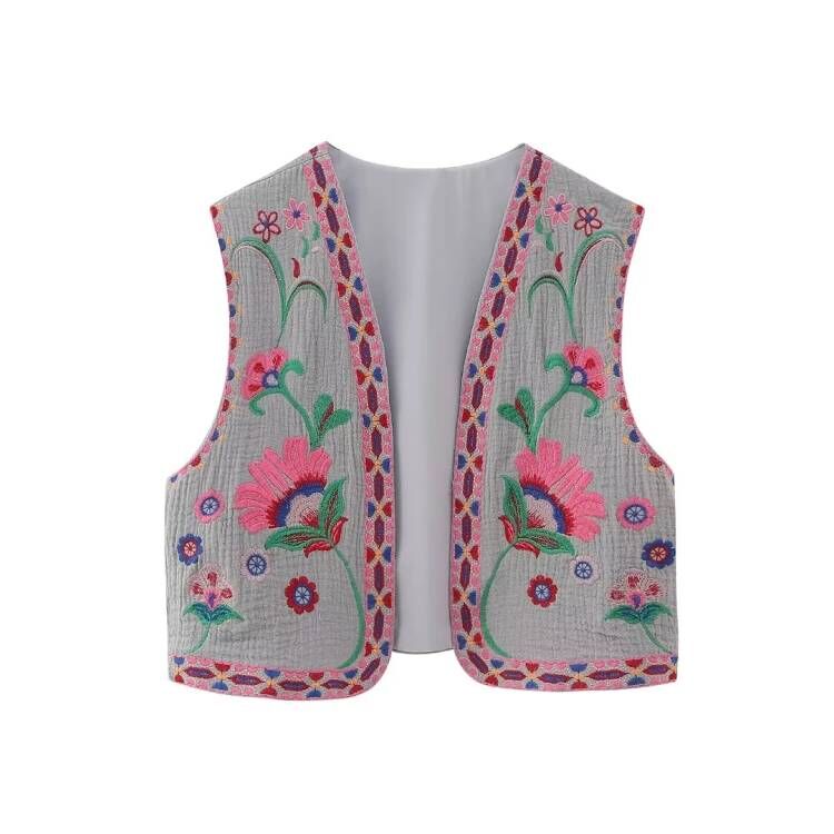 Vintage Floral Vest Jacket