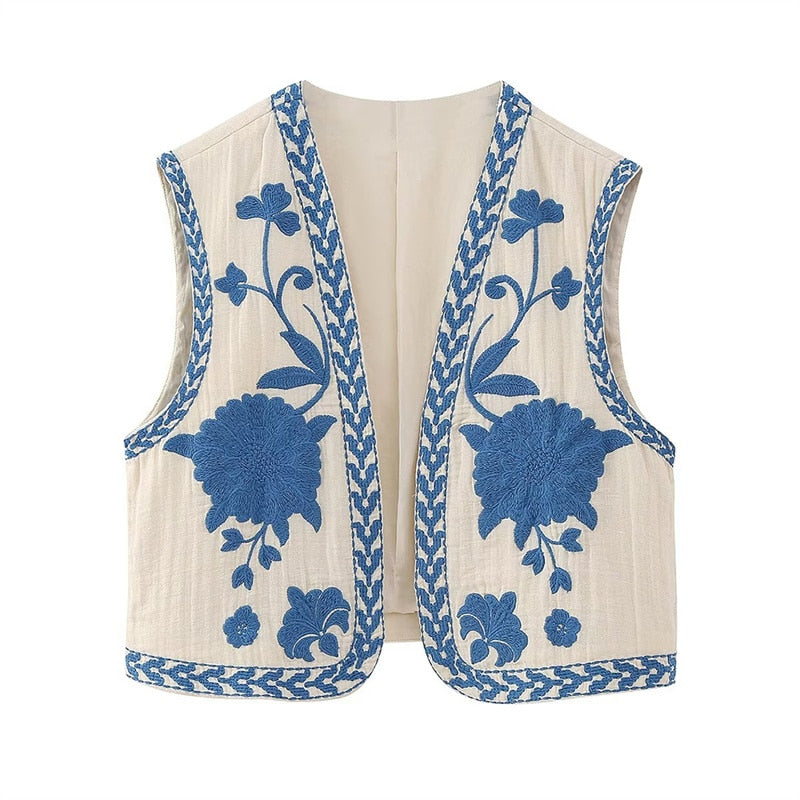 Vintage Floral Vest Jacket
