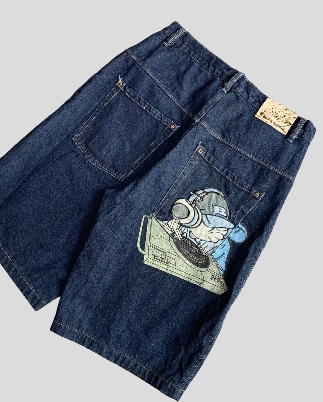 DJ Pattern Embroidery Jorts