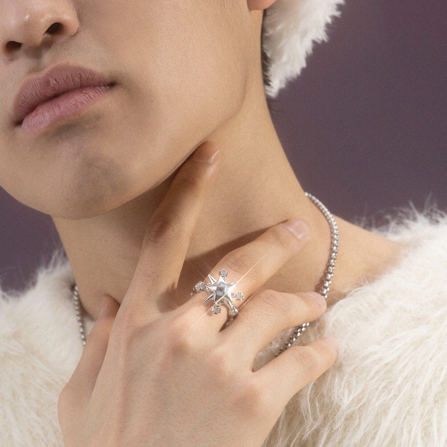 Adjustable Thorn Star Ring And Necklace