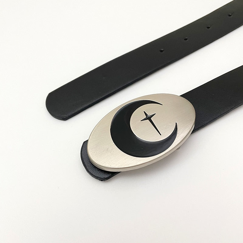 Moon Shooting Star Leather Belt