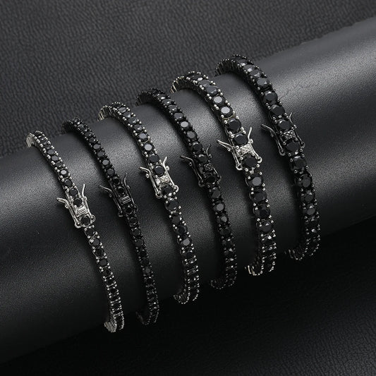 Dark Rhinestone Tennis Bracelet