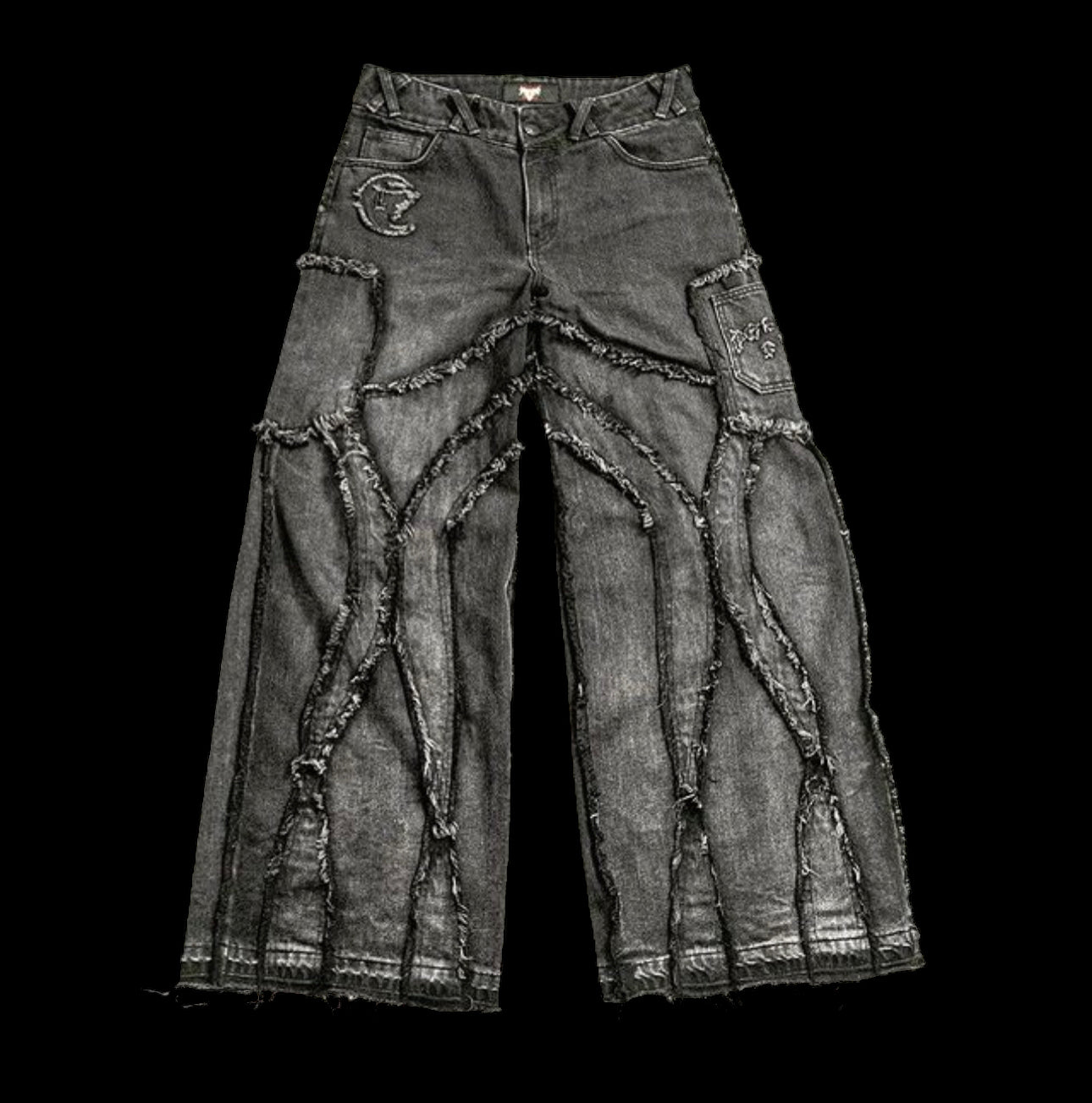 Distressed All Black Denim
