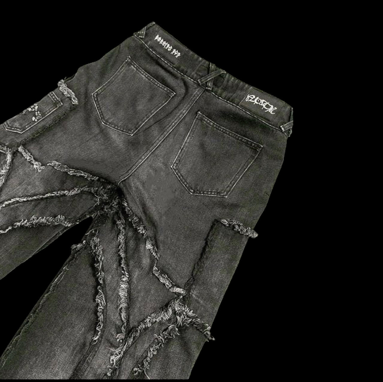 Distressed All Black Denim