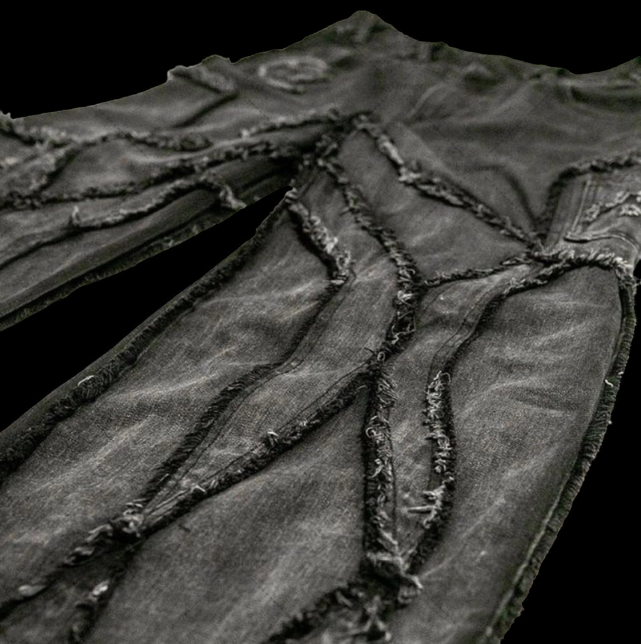 Distressed All Black Denim
