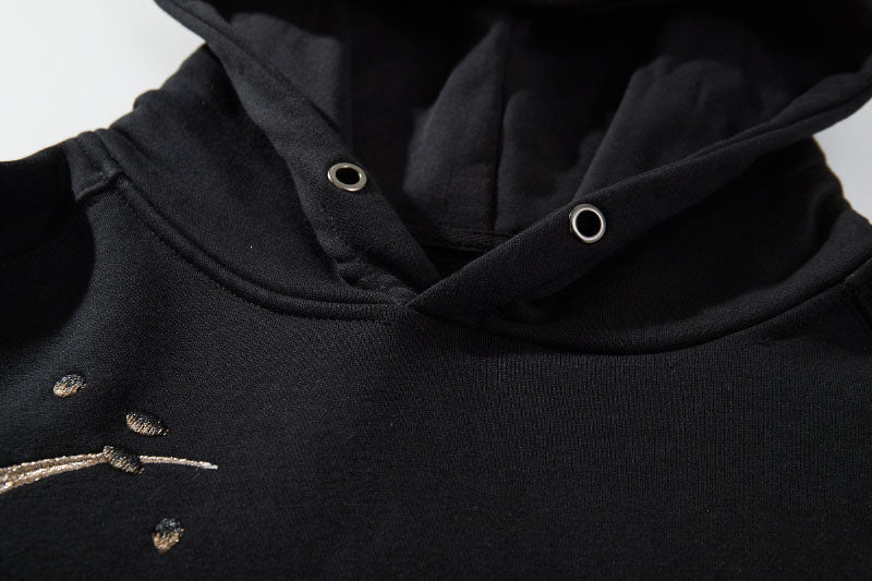 Heavy White Embroidered Hoodie